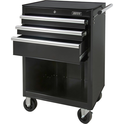 Industrial Tool Cart, 3 Drawers, 29-4/5" W x 21-1/5" D x 38-4/5" H, Black Rideout Tool & Machine Inc.