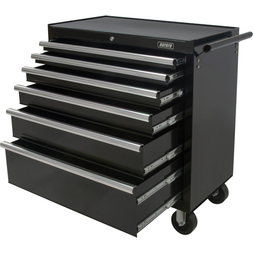 Chariot &agrave; outils industriel, 6 tiroirs, 39" la x 20-4/5" p x 38-1/2" h, Noir Rideout Tool & Machine Inc.