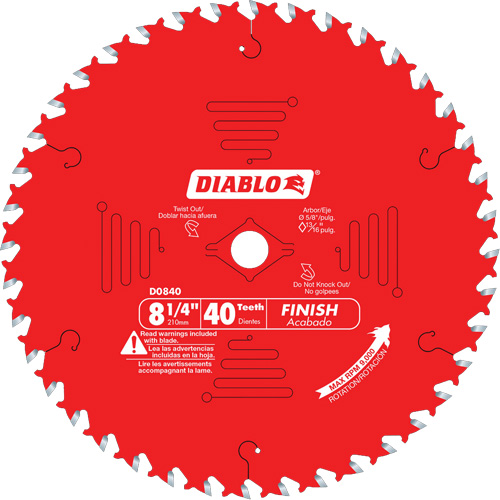 Contractor Saw Blades - Finishing Saw Blades, 8-1/4", 40 Teeth, Wood Use Rideout Tool & Machine Inc.