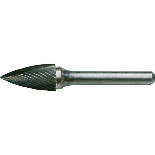 Solid Carbide Burrs - Tree Shape Pointed End, SG-42, 1/8" Dia., 1/8" Shank, 5/16" Depth of Cut Rideout Tool & Machine Inc.