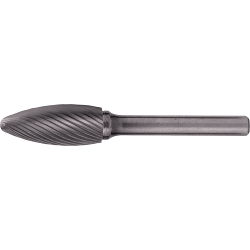Solid Carbide Burrs - Flame Shaped, 1/2" Dia., 1/4" Shank Rideout Tool & Machine Inc.