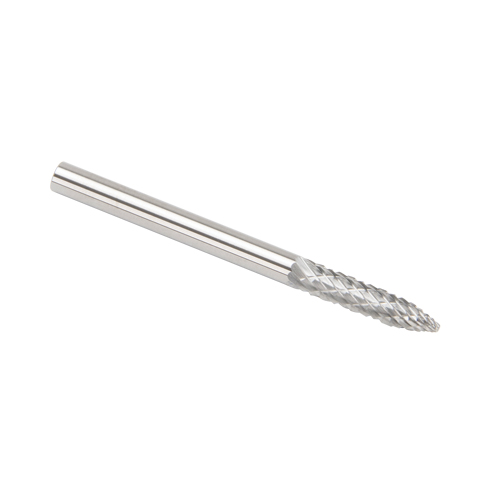 Solid Carbide Burrs - Tree Shape Pointed End, SG-44, 3 mm Dia., 1/8" Shank Rideout Tool & Machine Inc.