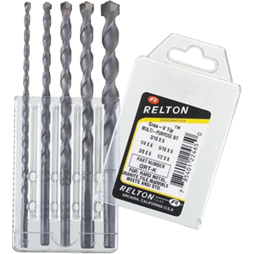 Groo-V Tip Multi-Purpose Specialty Drill Bit Sets, 5 Pieces, Carbide Rideout Tool & Machine Inc.