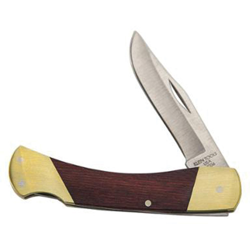Couteau de sport avec poign&eacute;e incurv&eacute;e, 2-5/8" lame, lame en Acier inoxydable, poign&eacute;e en Bois Rideout Tool & Machine Inc.