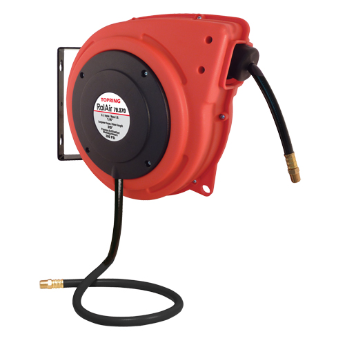 Rolair Automatic Rewind Hose Reel With PVC Hose, Air, 1/4" x 33', Single Hose, 300 psi Rideout Tool & Machine Inc.