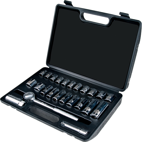 Jeu de douilles m&eacute;triques, 24 Mcx, Prise de 3/8", Profond Rideout Tool & Machine Inc.