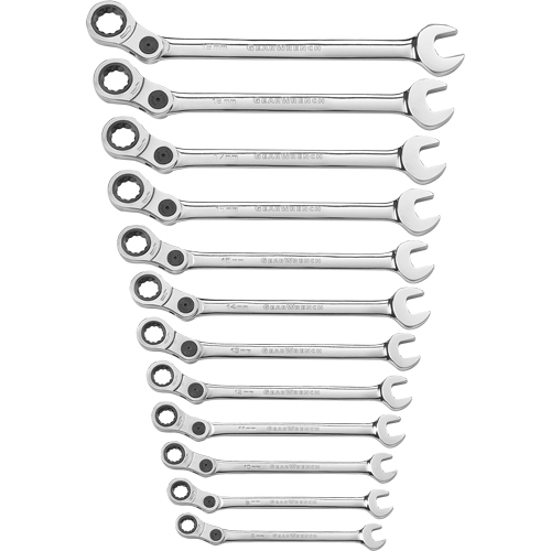 9900D GearWrench Juego De Llaves De Combinacion De Trinquete Flexible De 12 Puntos Metrico 7 Piezas