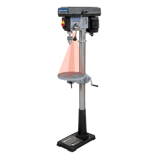 Perceuses &agrave; colonne de plancher avec laser, 13", Mandrin 5/8", 3600 tr/min Rideout Tool & Machine Inc.