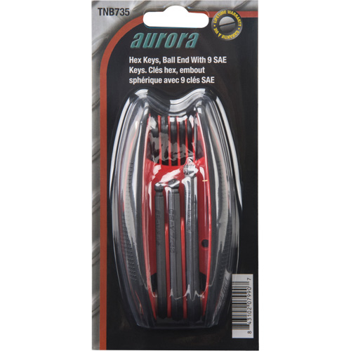 Jeu de cl&eacute;s hexagonales &agrave; bout sph&eacute;riques repliables, 9 mcx, Imp&eacute;rial Rideout Tool & Machine Inc.