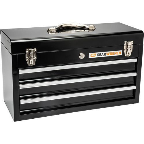 Boîte &agrave; outils portative, 20" la, 3 tiroirs, Noir Rideout Tool & Machine Inc.