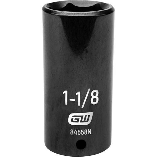 SAE Socket, Impact, 1-1/8", 1/2" Drive, 6 Points, Deep Rideout Tool & Machine Inc.