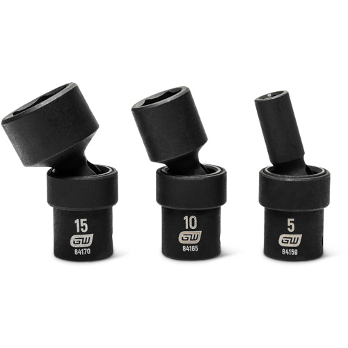 Jeu de 12 douilles m&eacute;triques flexibles universelles &agrave; chocs 1/4" &agrave; 6 pans Rideout Tool & Machine Inc.