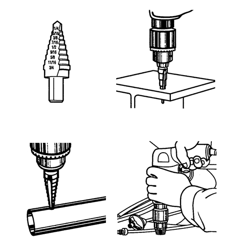 Step Drills, 1/32" Increments Rideout Tool & Machine Inc.