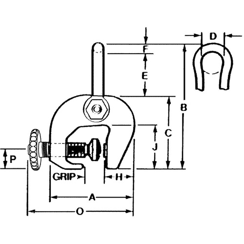 SAC Plate Clamp, 12000 lbs. (6 tons), 0" - 3" Jaw Opening Rideout Tool & Machine Inc.