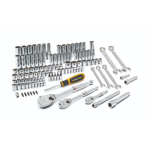 1/4", 3/8" & 1/2" Drive 6 & 12 Point Standard & Deep SAE/Metric Mechanics Tool Set Rideout Tool & Machine Inc.