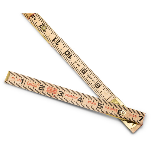 Red End&reg; Oversized Brick Mason Rule, 6' L, Wood, 1/16" Graduations Rideout Tool & Machine Inc.
