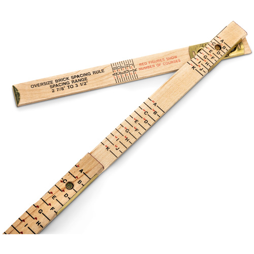 Red End&reg; Oversized Brick Mason Rule, 6' L, Wood, 1/16" Graduations Rideout Tool & Machine Inc.