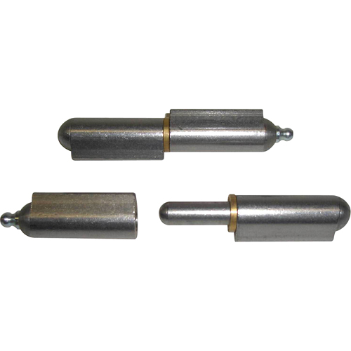 Charni&egrave;re &agrave; souder avec rondelles et raccord de graissage, 5/8" dia. x 4" lo, Acier doux a/goupille fixe en acier Rideout Tool & Machine Inc.
