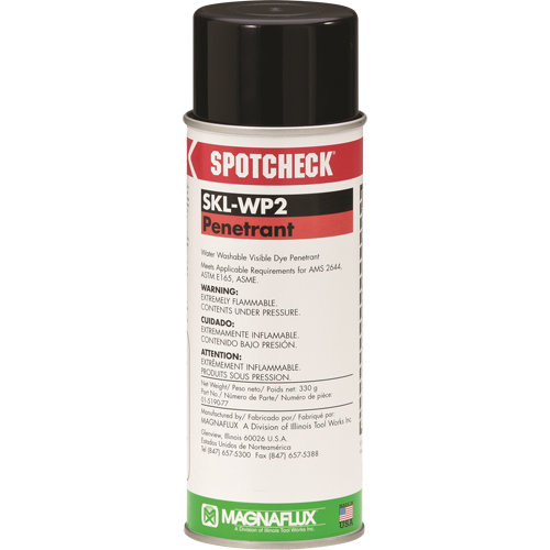 Spotcheck&reg; Penetrants - SKL-WP2 Water Washable Penetrants, Aerosol Can Rideout Tool & Machine Inc.