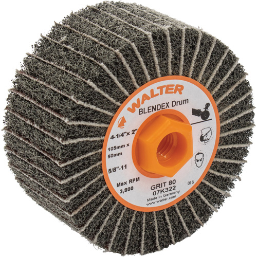 Tambours de finition Two-In-One, 4-1/4" dia. x 2" la, 5/8"-11 Arbre, Grain 80 Rideout Tool & Machine Inc.