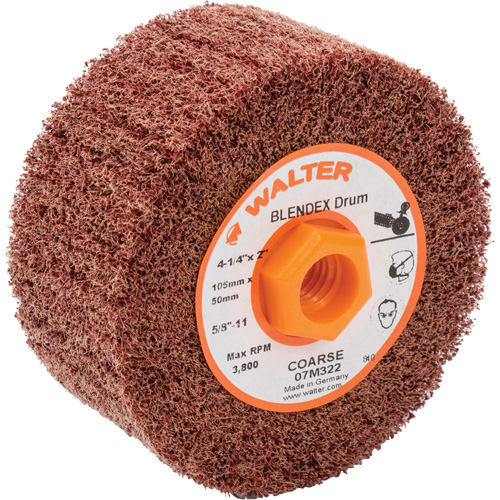 Tambour de conditionnement de surface Blendex, 4-1/4" dia. x 2" la, 5/8"-11 Arbre, Grain Cors&eacute; Rideout Tool & Machine Inc.