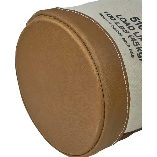 Leather-Bottom Bucket, 17" H, Canvas, White Rideout Tool & Machine Inc.