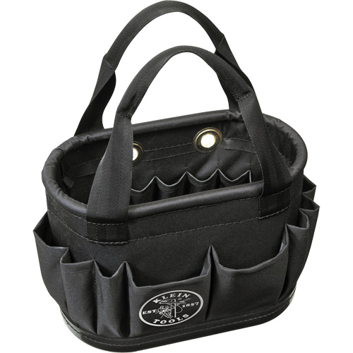 Seau a&eacute;rien &agrave; corps dur avec 29 poches, 14" lo x 10" h, Polyester, Noir Rideout Tool & Machine Inc.