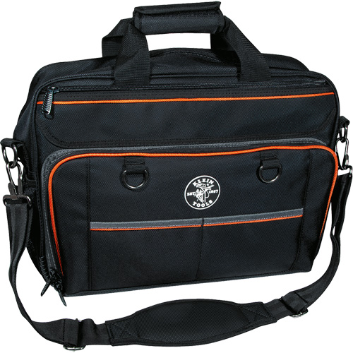 Sac techno Tradesman Pro avec pochette pour ordinateur portable, Polyester, 22 pochettes, Noir/Orange Rideout Tool & Machine Inc.