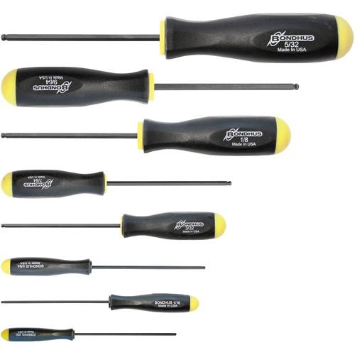 Ball Driver Screwdriver Sets - SAE, 8 Pcs. Rideout Tool & Machine Inc.