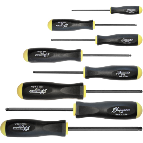 Ball Driver Screwdriver Sets - SAE, 8 Pcs. Rideout Tool & Machine Inc.