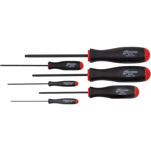 Ball Driver Screwdriver Sets - Metric, 6 Pcs. Rideout Tool & Machine Inc.