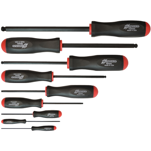 Ball Driver Screwdriver Sets - Metric, 9 Pcs. Rideout Tool & Machine Inc.