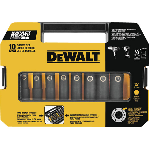 Jeu de douilles Ready, 10 Mcx, Chocs, Prise de 1/2" Rideout Tool & Machine Inc.
