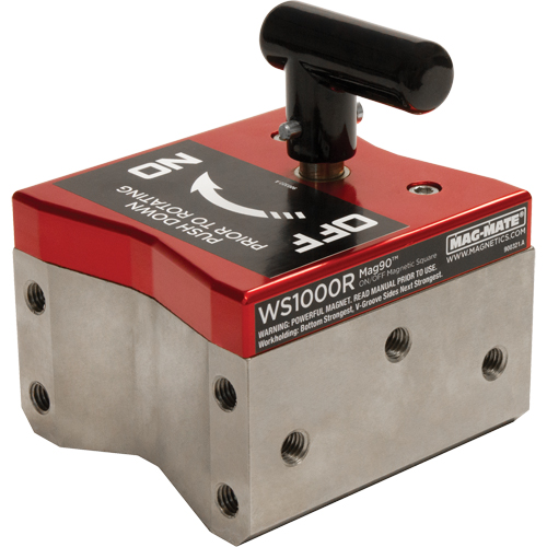 Mag90 On/Off Magnetic Squares, 4-1/4" L x 4" W x 4-3/4" H, 1000 lbs. Rideout Tool & Machine Inc.