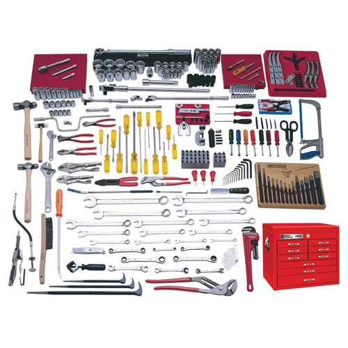 Ensemble maître interm&eacute;diaire complet avec coffre sup&eacute;rieur, 225 morceaux Rideout Tool & Machine Inc.