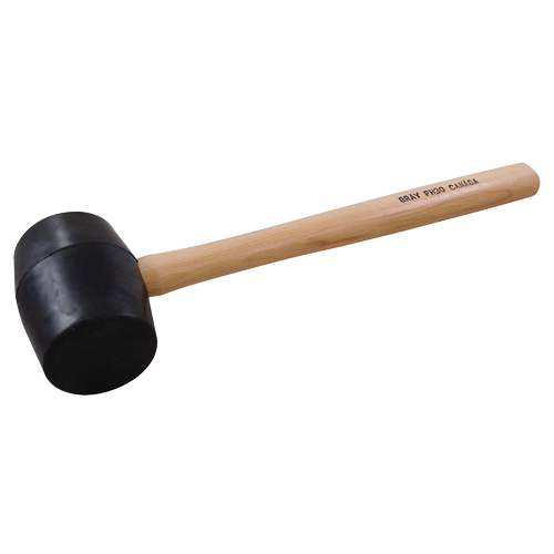 Rubber Mallet, 28 oz., Wood Handle, 16-3/4" L Rideout Tool & Machine Inc.