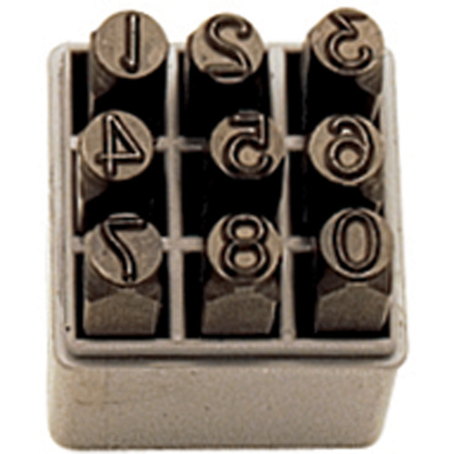 Jeu de num&eacute;ros &agrave; estamper &agrave; la main, 9 morceaux Rideout Tool & Machine Inc.