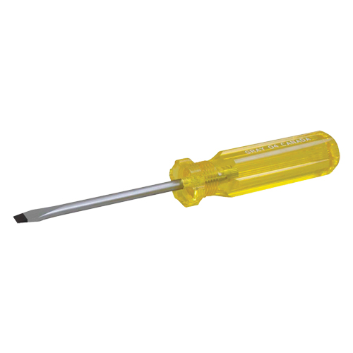 Tournevis &agrave; fente, 1/4", 6-1/2" lo, Prise Plastique Rideout Tool & Machine Inc.