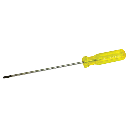 Electrician's Slotted Screwdriver, 5/32" Tip, Round, 9-1/2" L, Plastic Handle Rideout Tool & Machine Inc.