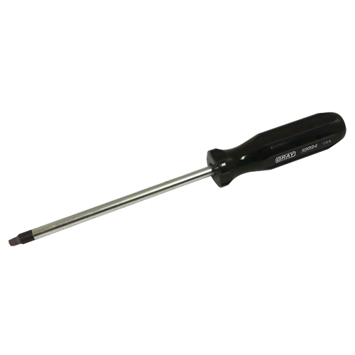 Square Screwdriver, #4 Tip, Round, 9-3/4" L, Plastic Handle Rideout Tool & Machine Inc.