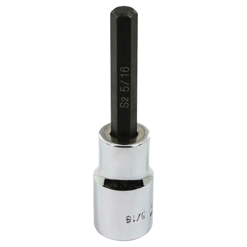 Bit Socket, Hex, 5/16" x 3-1/4" L, 1/2" Square Drive Drive Rideout Tool & Machine Inc.
