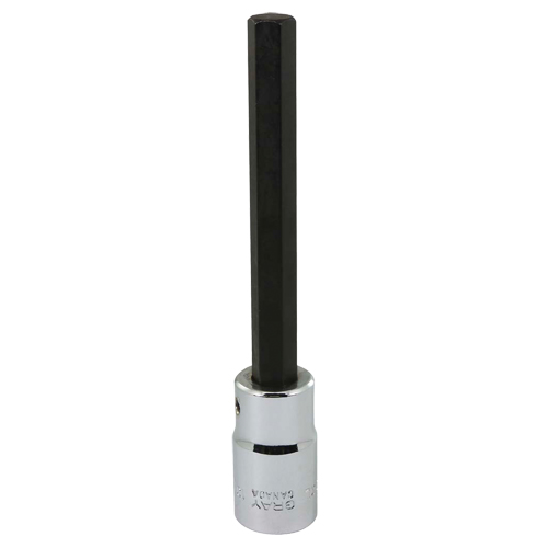 Extra Long Bit Socket, Hex, 10 mm x 128 mm L, 1/2" Square Drive Drive Rideout Tool & Machine Inc.