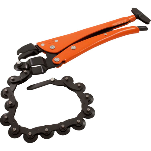 Locking Chain Pipe Cutter Pliers, 12-1/2" Length, Omnium Grip Rideout Tool & Machine Inc.