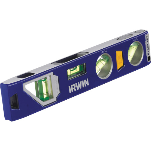 250 Series Heavy-Duty Torpedo Level, 9" L, Aluminum, 4 Vials, Magnetic Rideout Tool & Machine Inc.