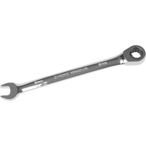 Metric Ratcheting Combination Wrench, 12 Point, 8 mm, Chrome Finish Rideout Tool & Machine Inc.