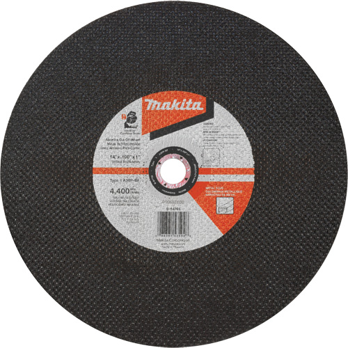 Abrasive Cut-Off Wheel, 14" x 3/32", 1" Arbor, Type 1, Aluminum Oxide, 4400 RPM Rideout Tool & Machine Inc.