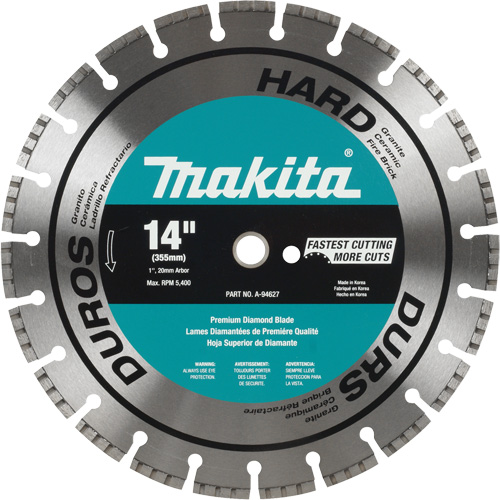 Lame de diamant segment&eacute;e pour mat&eacute;riau dur Rideout Tool & Machine Inc.