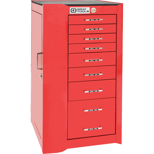 Pro+ Left Side Rider Tool Cabinet, 8 Drawers, 19" W x 19" D x 36-1/2" H, Red Rideout Tool & Machine Inc.