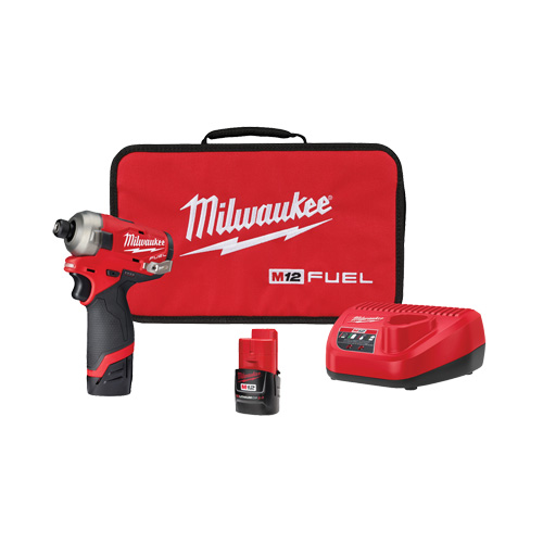 Ensemble de tournevis hexagonal hydraulique &agrave; percussion M12 Fuel Surge, 1/4", 450 lb-po Couple max., 12 V, Lithium-ion Rideout Tool & Machine Inc.