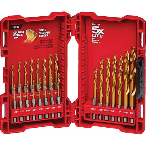 Shockwave Impact Duty Drill Bit Set, 23 Pieces, Titanium Rideout Tool & Machine Inc.